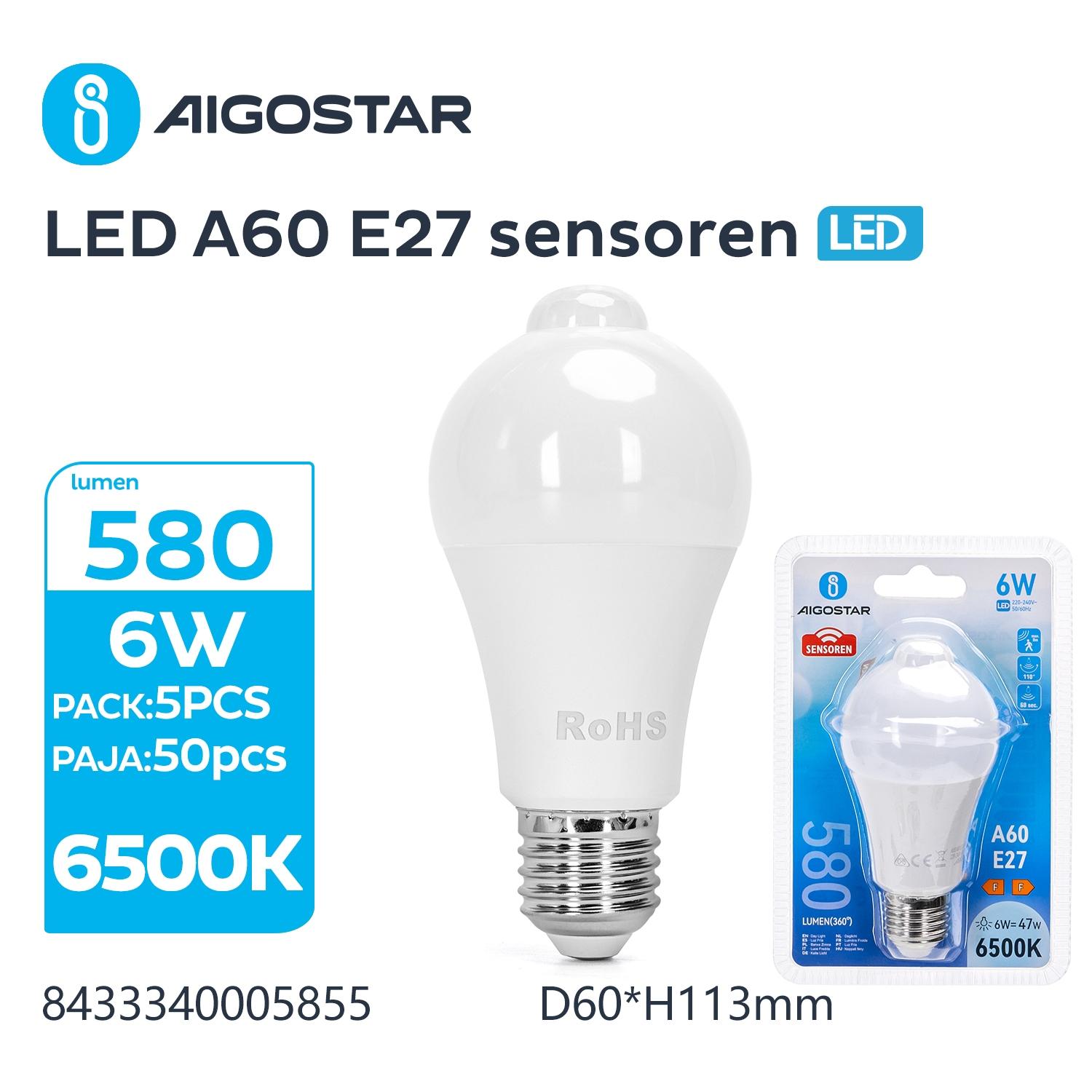 LED E27 6W A60 ( Sensor bulb )