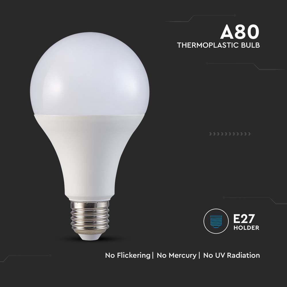 VT-233 20W A80 LED PLASTIC BULB SAMSUNG CHIP 3000K E27 120LM/W