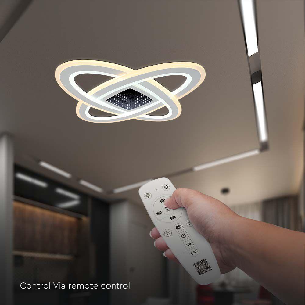 VT-7962 130W LED SMART DECORATIVE CEILING LAMP 50x50x5CM 3IN1 DIMMABLE+REMOTE