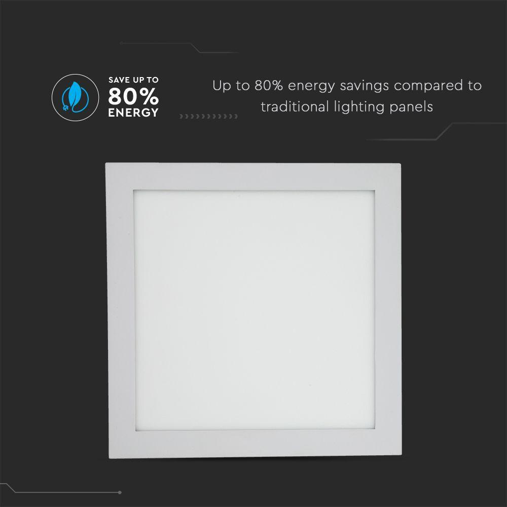 24W Panel LED, Barwa:3000K, Kwadratowa, VTAC, SKU 4887