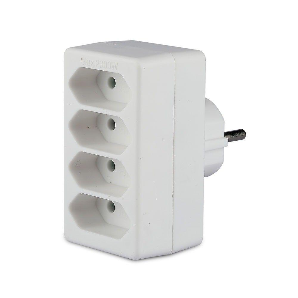 VT-1054 4 OUTLET ADAPTER 2.5A -WHITE