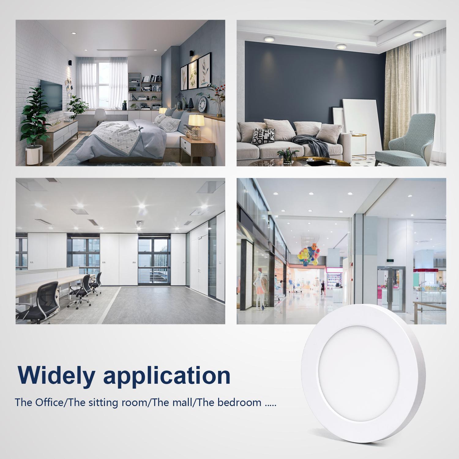 E6 LED Round Downlight 12W Adjustable Size and Color Temperature