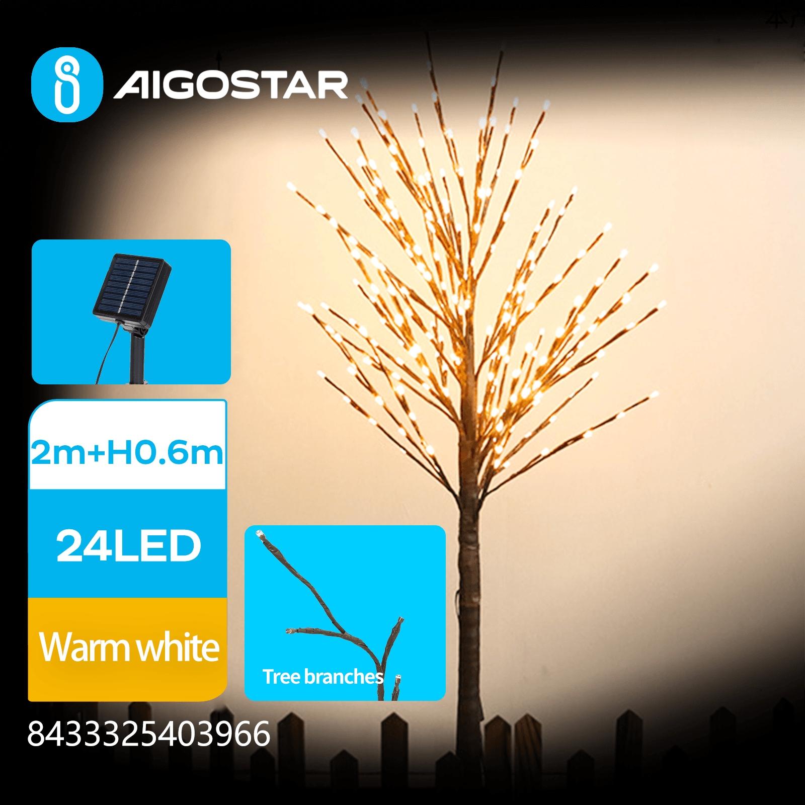 Solar simulation plant-tree-Branches+Firecrackers-dark green2700K-2M+0.6M-24LED-8blinkI-underground-P65