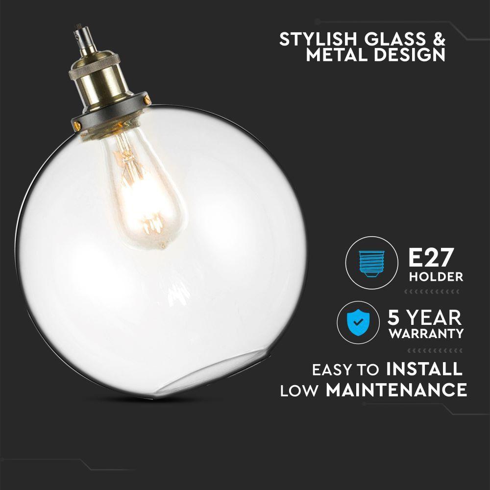 VT-7250 E27 GLASS PENDANT LIGHT-TRANSPARENT