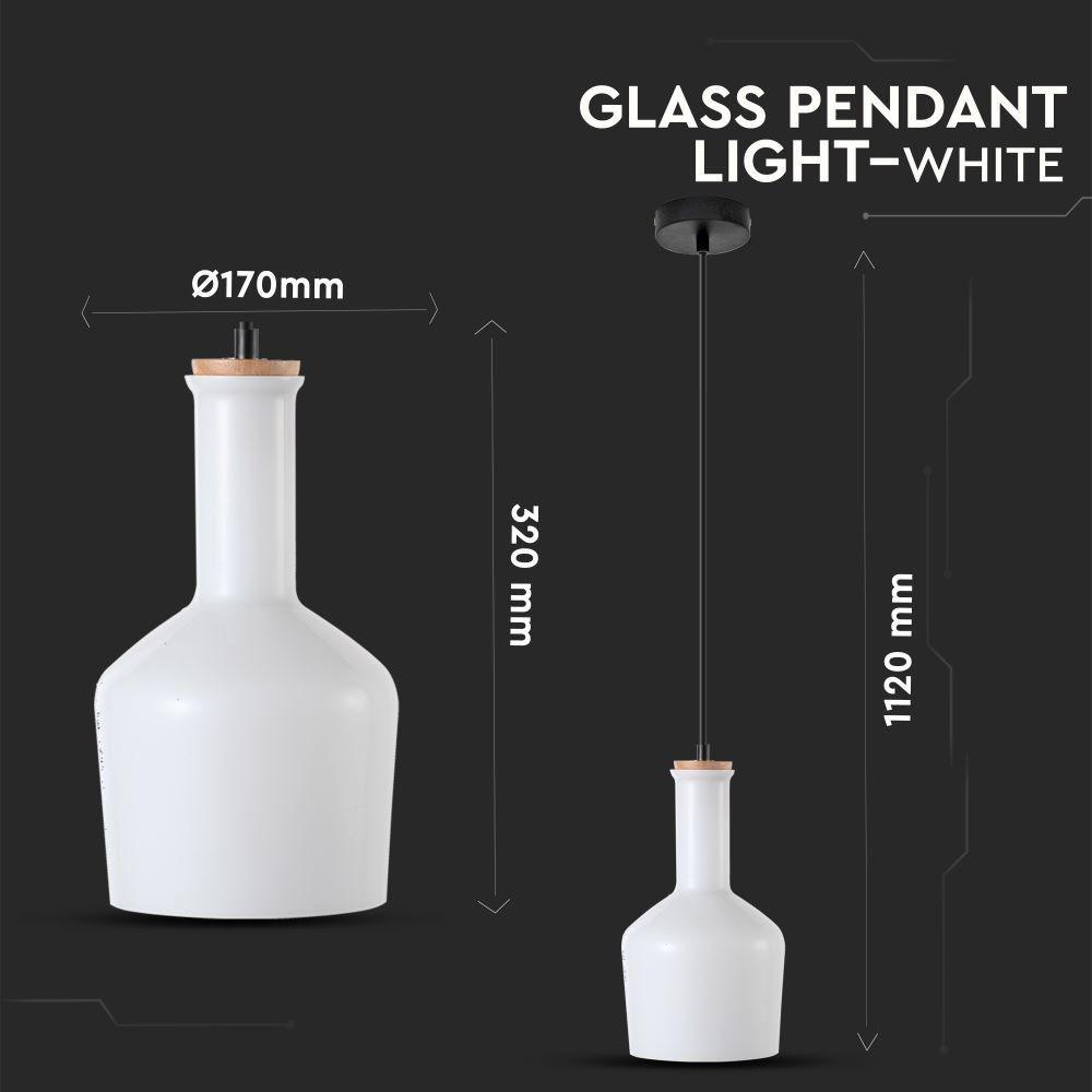 VT-7177 E27 GLASS PENDANT LIGHT-WHITE