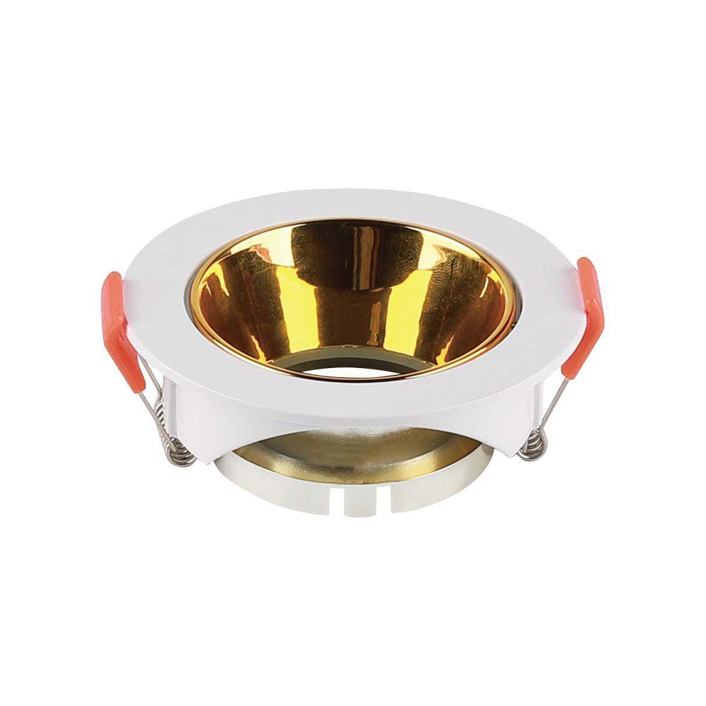 VT-931 GU10 FITTING ROUND WHITE FRAME+GOLD REFLECTOR