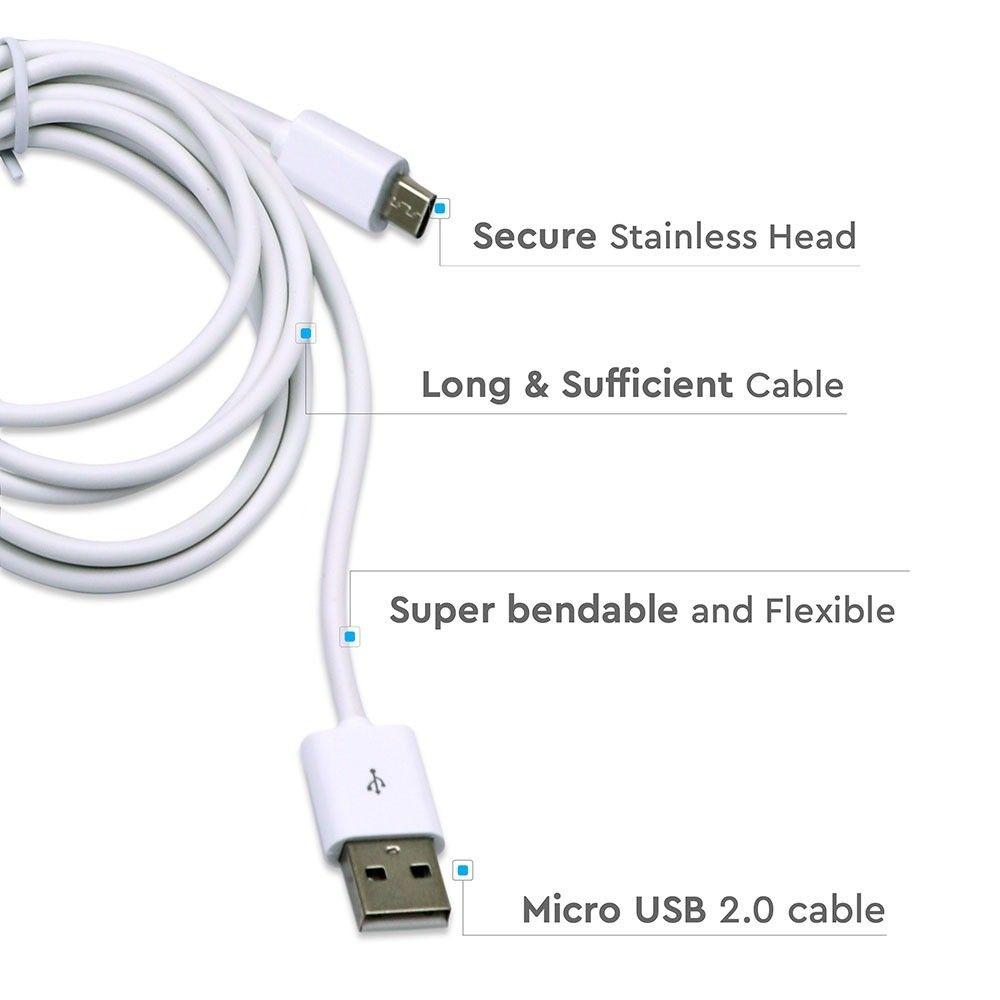 Przewód data 1.5M MICRO USB, Biały, VTAC, SKU 8450