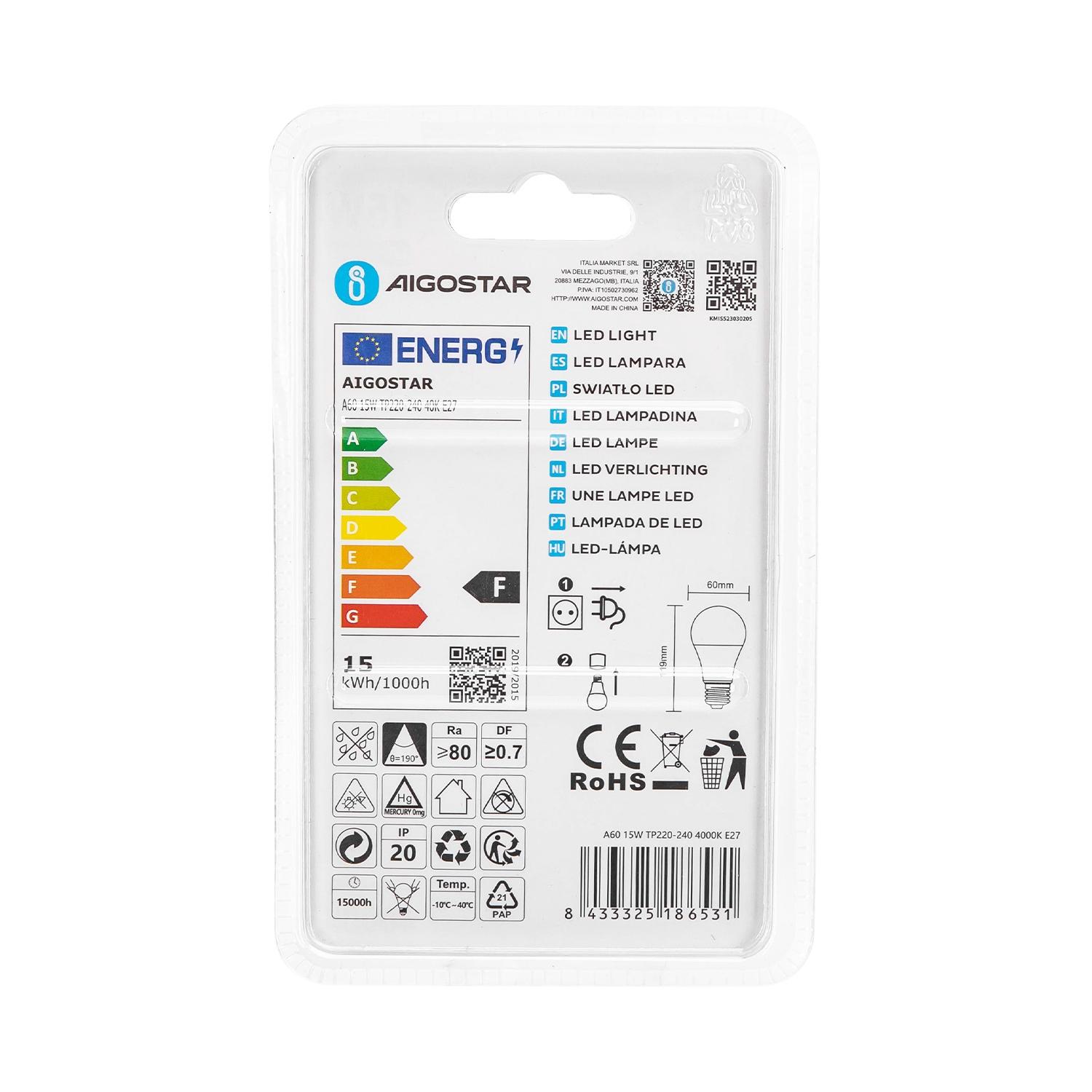 LED E27 15W A60 ( general bulb )