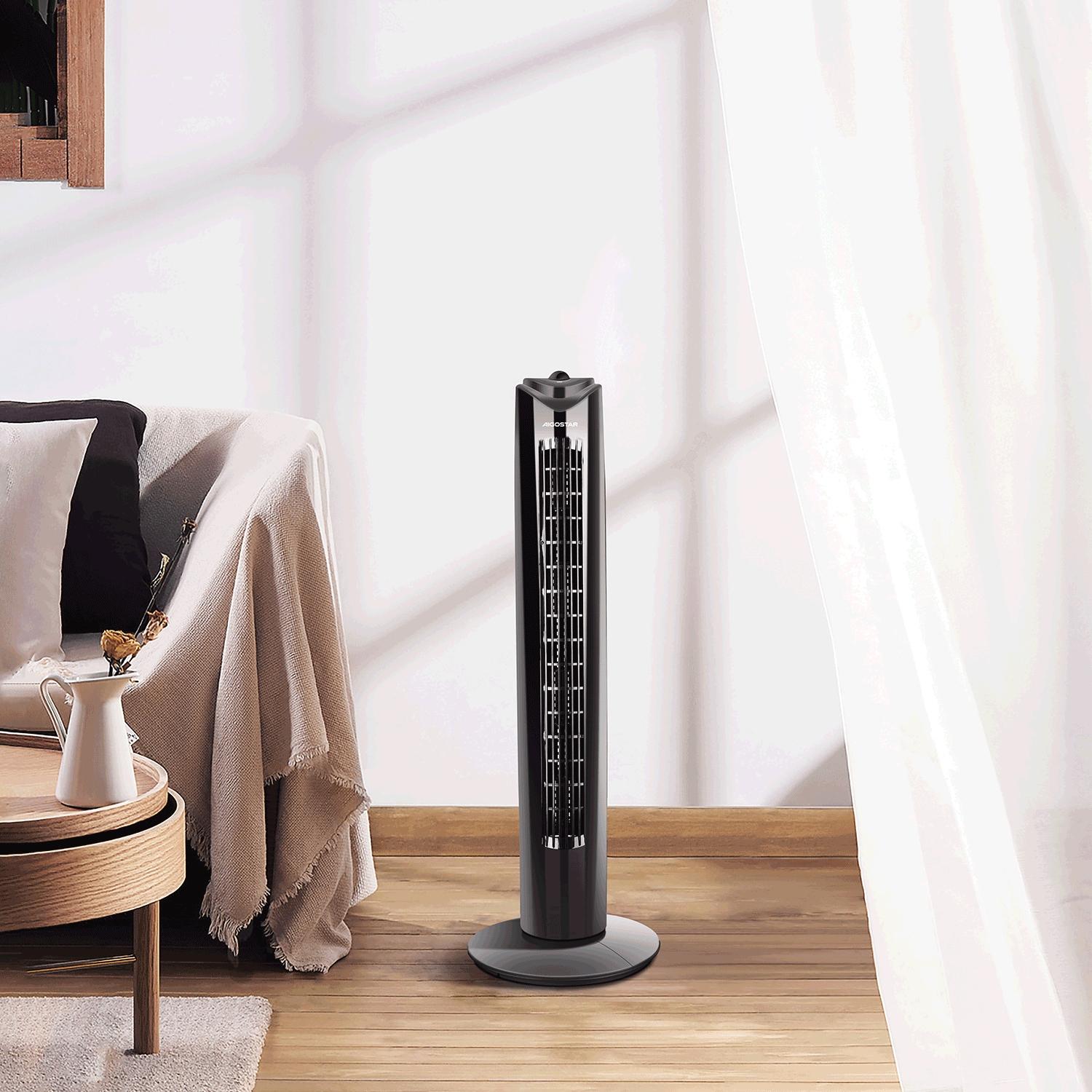 Mechanical oscillating tower fan