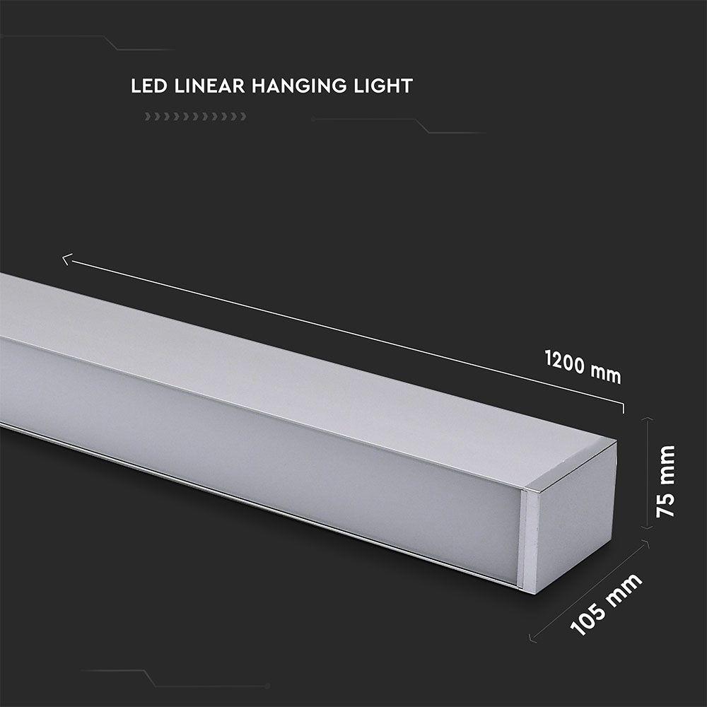 60W Lampa Liniowa LED, Chip SAMSUNG, Barwa:4000K, Obudowa: Srebrna, VTAC, SKU 378