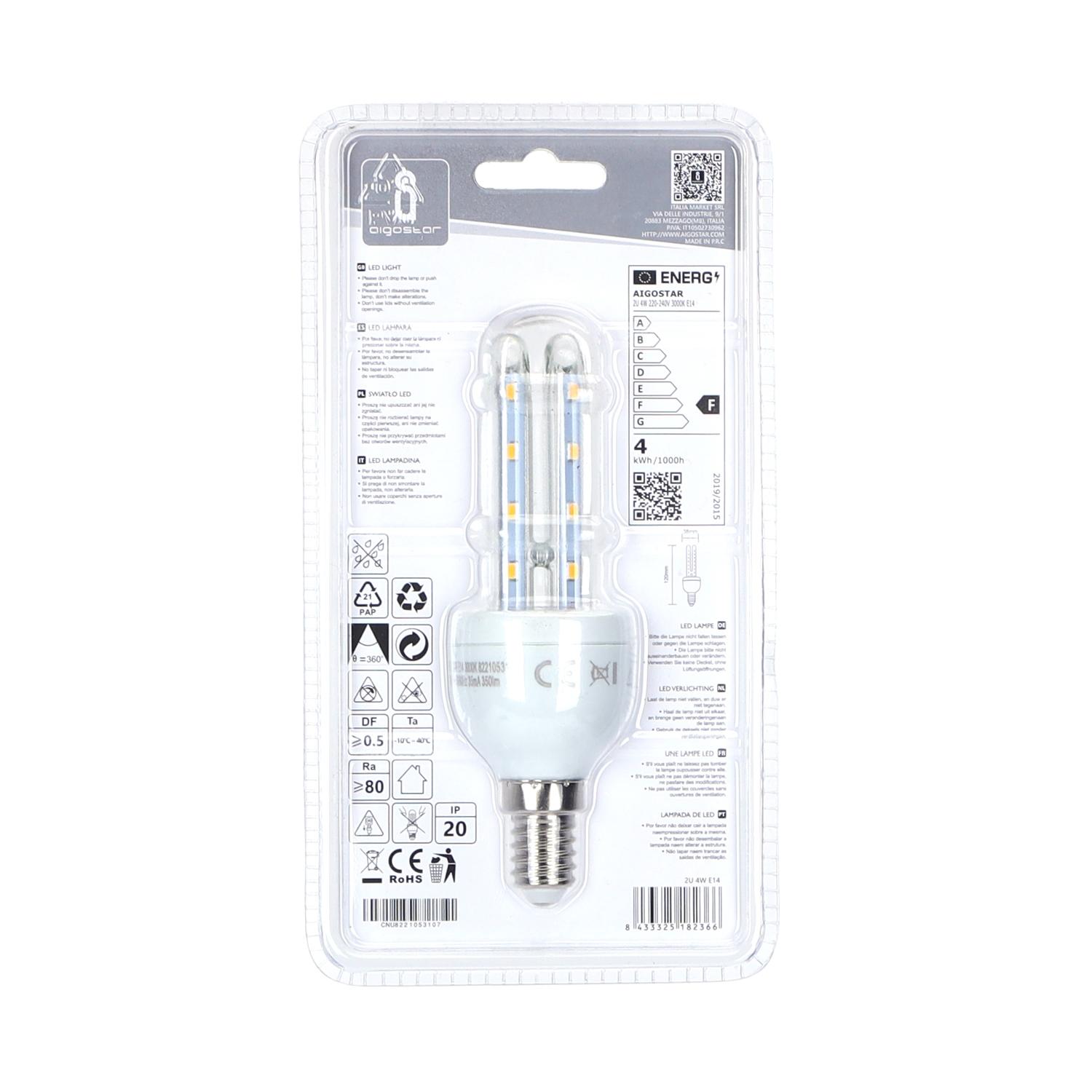 LED E14 4W U-tube