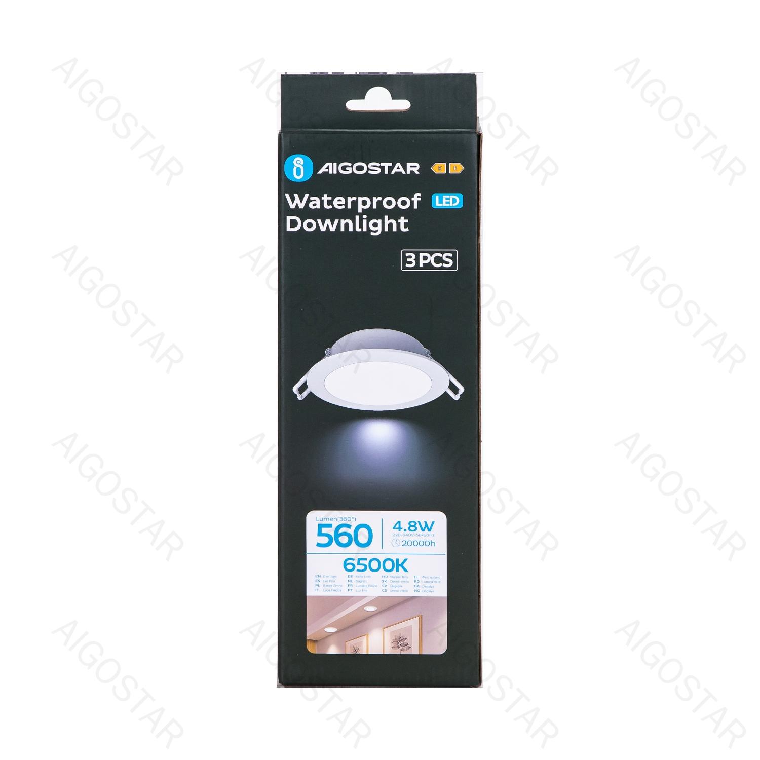 IP65 waterproof downlight 4.8W 6500K 3PCS