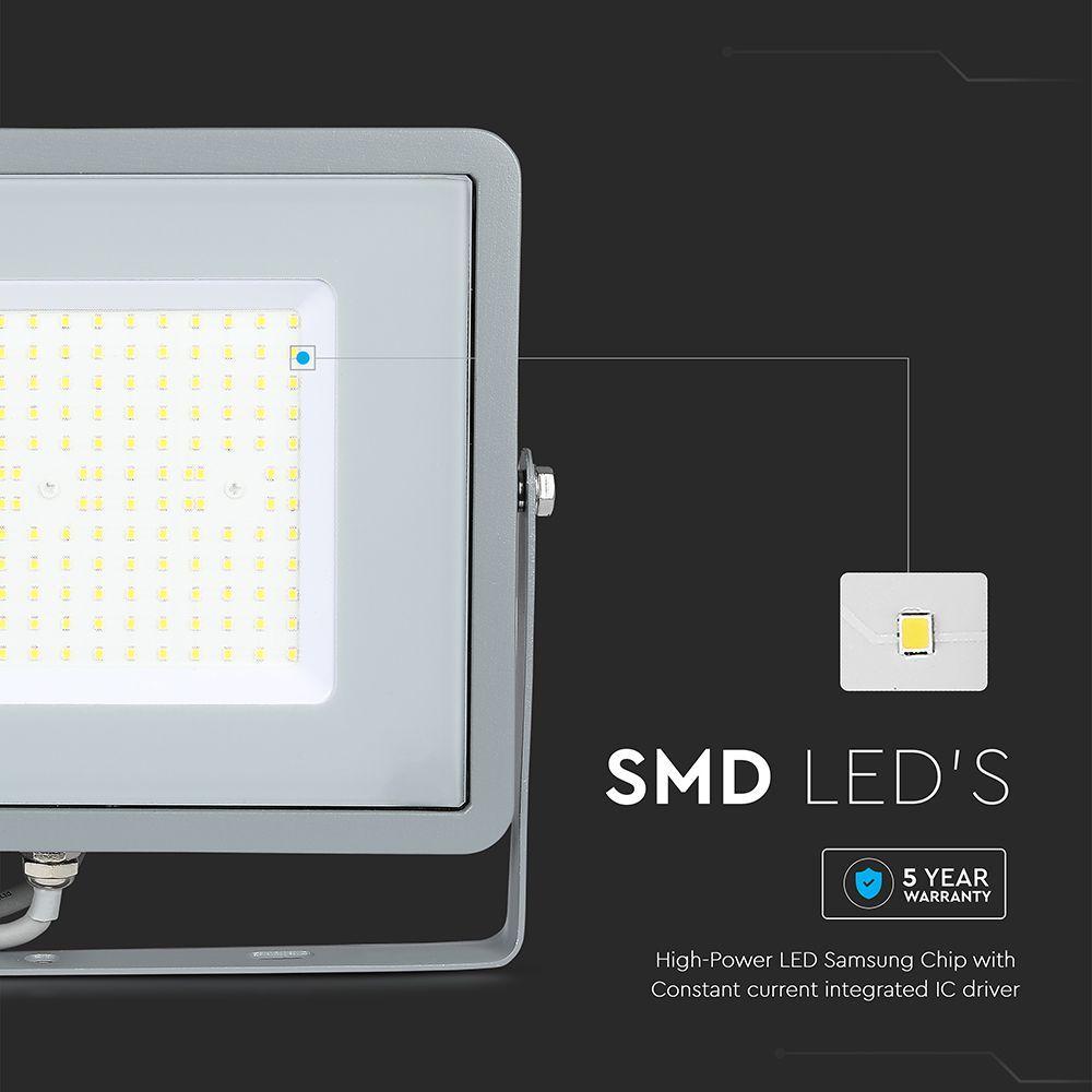 VT-106 100W SMD FLOODLIGHT SAMSUNG CHIP 6500K GREY BODY GREY GLASS