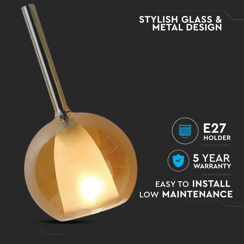 VT-7181 DOUBLE GLASS-AMBER+WHITE PENDANT LIGHT(E27) D:180