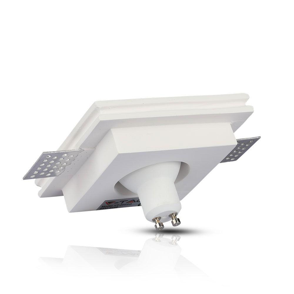 VT-866 GU10 WHITE GYPSUM (RECESSED) WITH CHROME METAL -SQUARE