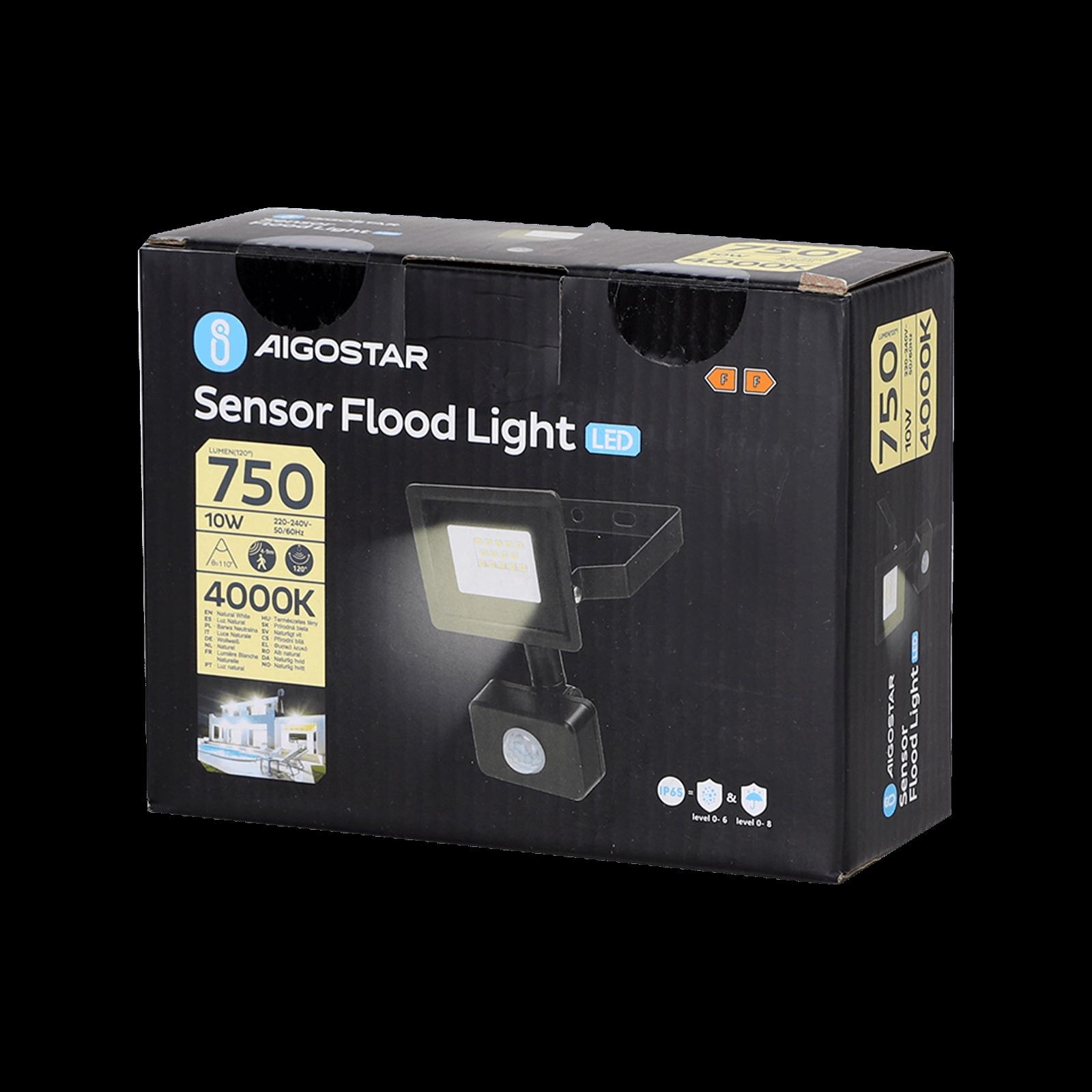 LED sensor floodlight 10W 4000K