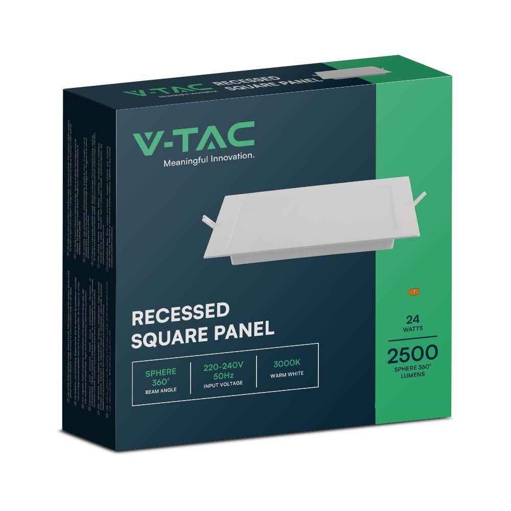 VT-61024 24W BACKLIT RECESSED PANEL 3000K SQ