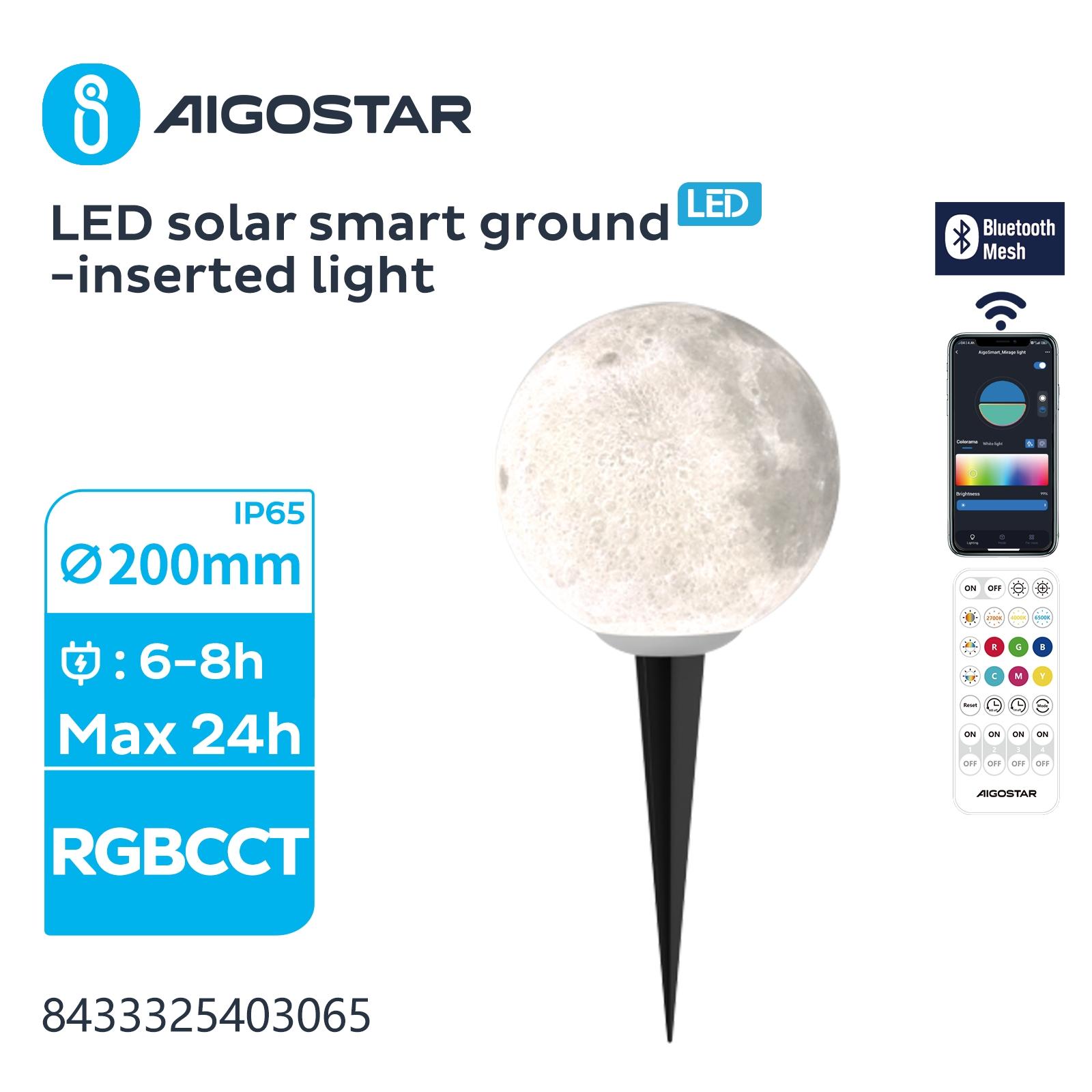 LED SOLAR SMART UNDERGROUND /BLUE TOOTH MESH/SPLIT/20W/RGBCCT/IP65/S∅200MM/STAR  PATTERN