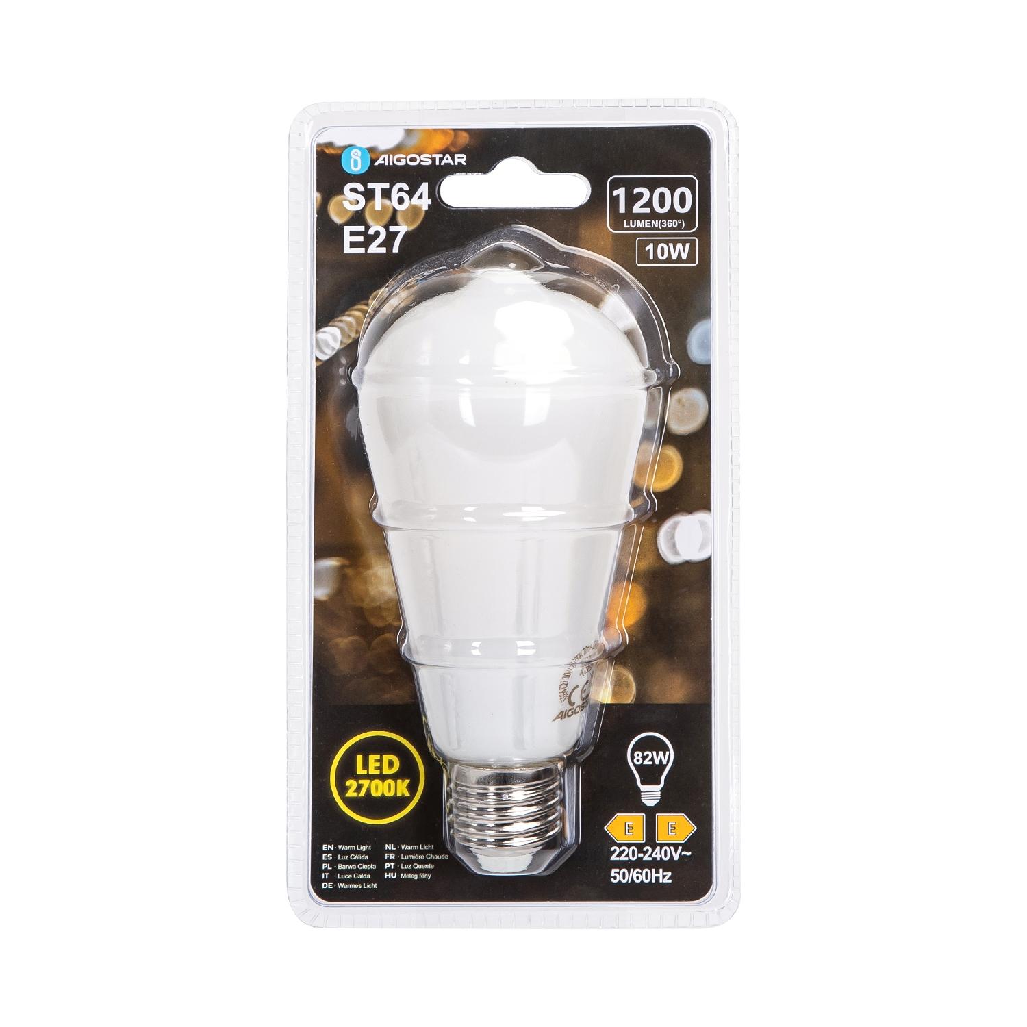 LED milky white lampshade filament bulb ST64 E27 10W