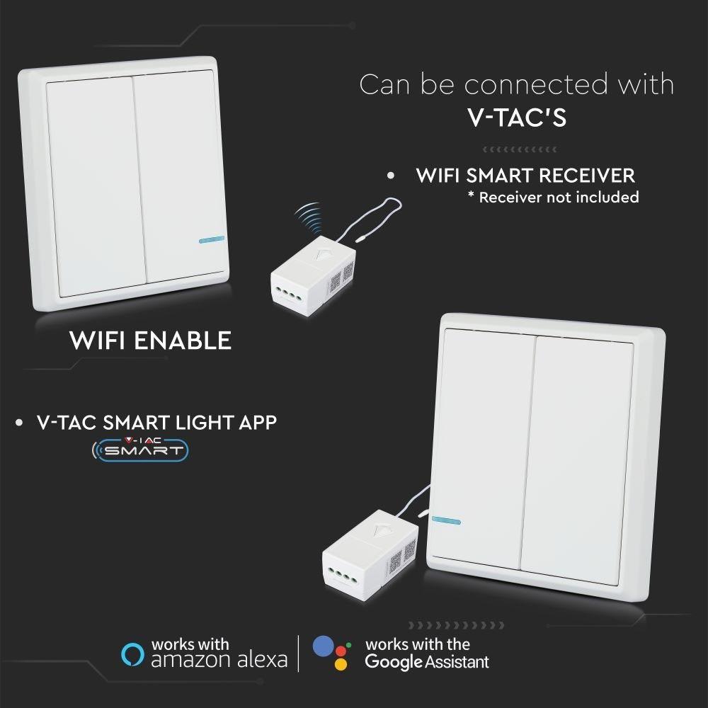 Łącznik bezprzewodowy podwójny IP54, VTAC, SKU 8461