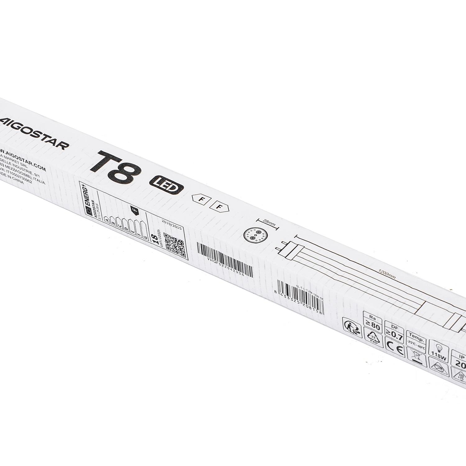 LED Glass T8 Light Tube 1.2m 18W