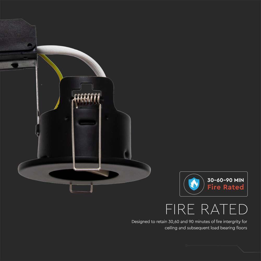 VT-701CL CANLESS FIRE RATED GU10  FITTING IP20 BLACK