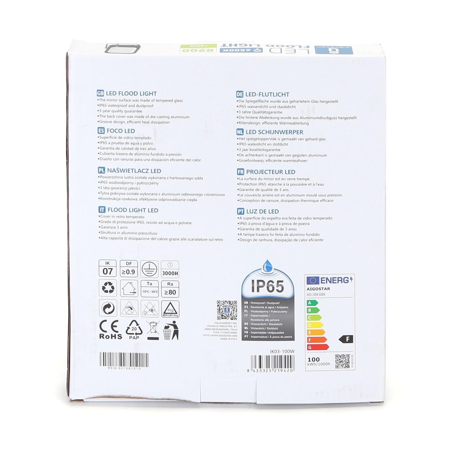 LED Floodlight Black 100W