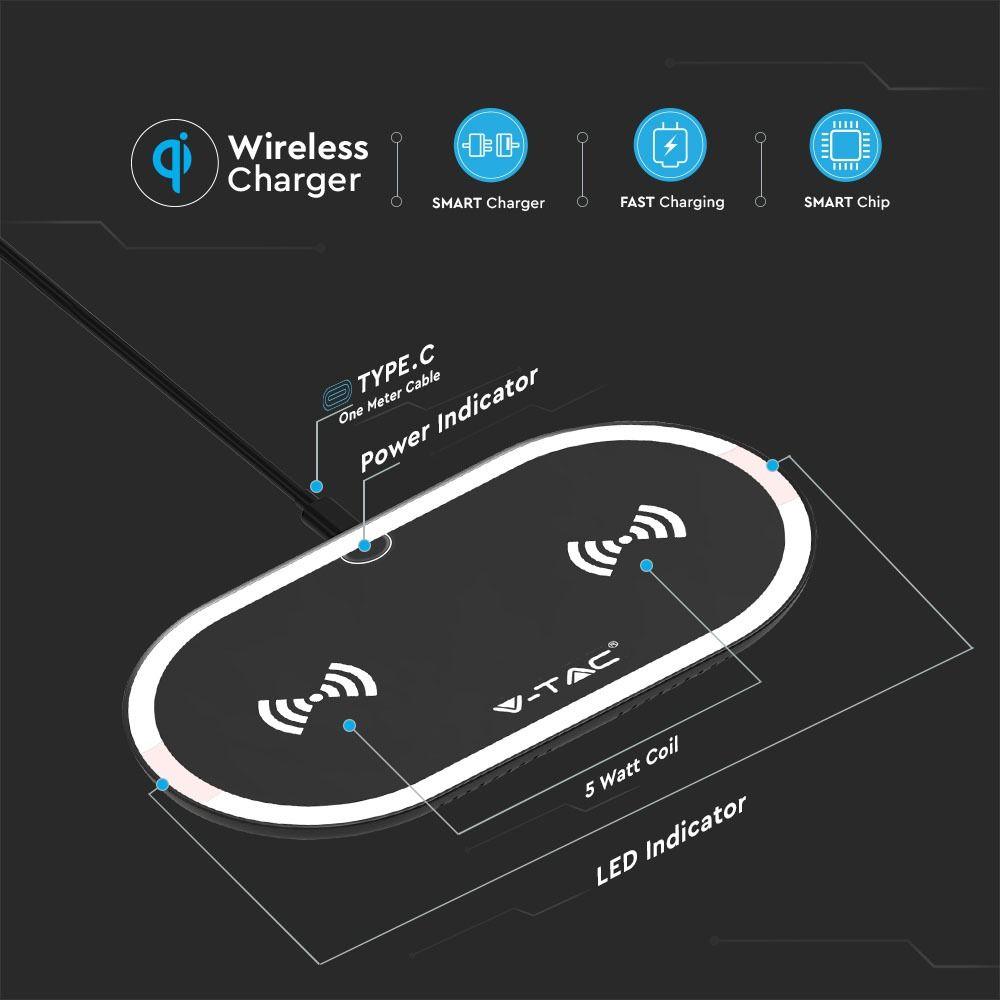 VT-1213 10W WIRELESS CHARGING PAD-BLACK+WHITE