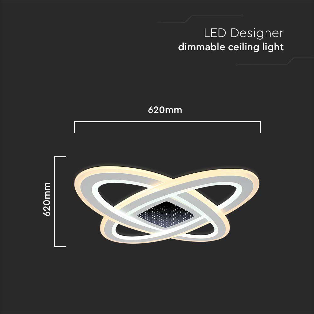 VT-7962 130W LED SMART DECORATIVE CEILING LAMP 50x50x5CM 3IN1 DIMMABLE+REMOTE