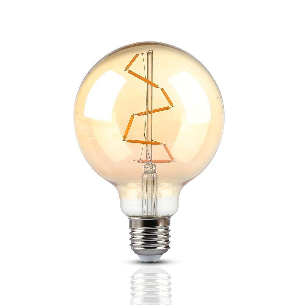 VT-2024 4W G95 LED FILAMENT BULB AMBER GLASS 2200K E27