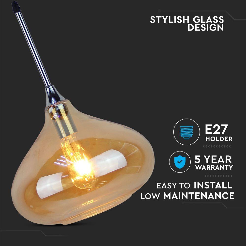 VT-7281 MODERN GLASS-SLEEK-AMBER GLASS PENDANT LIGHT D:280-E27