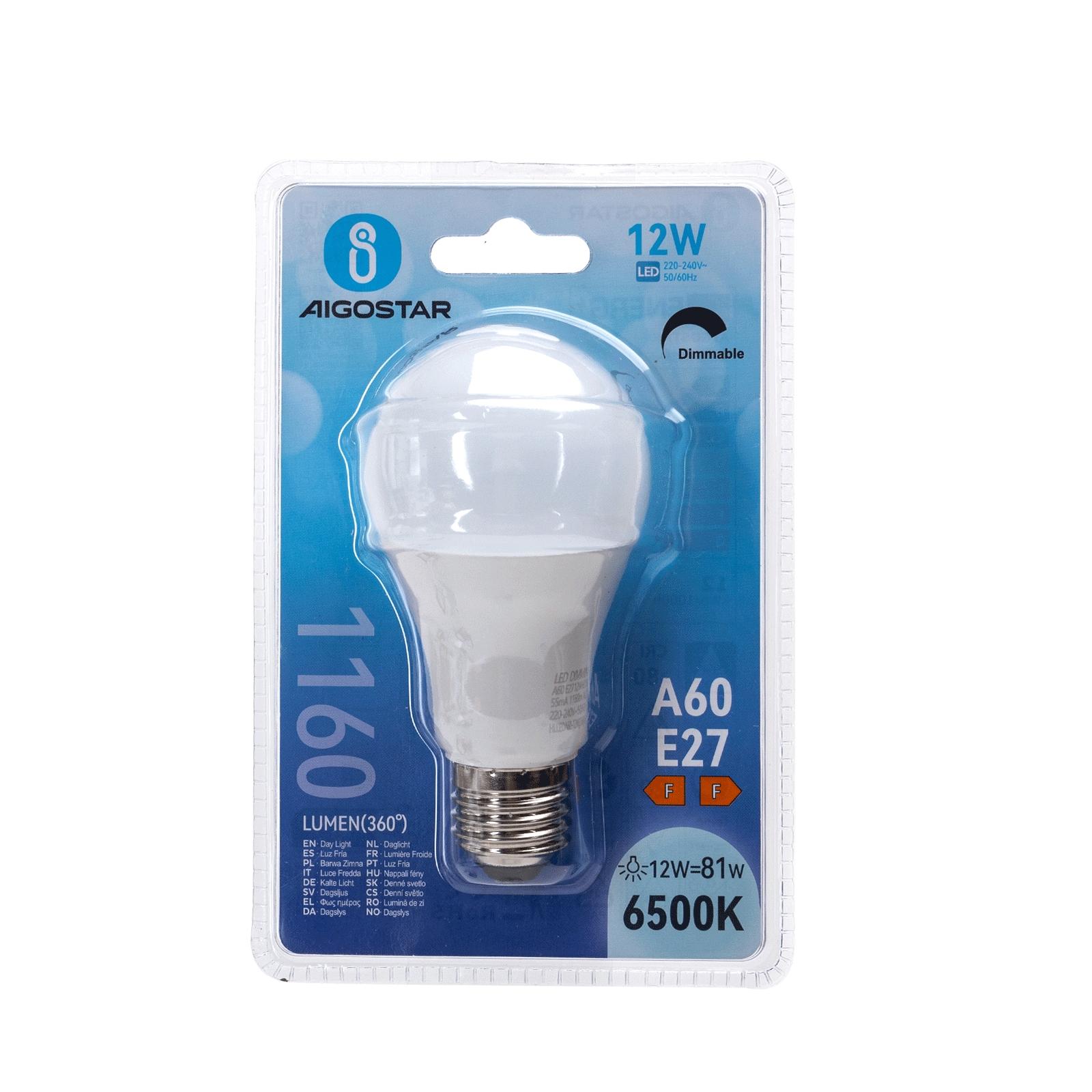 LED dimmable bulb A60 E27 12W 6500K