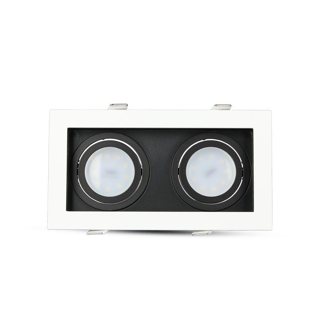 VT-886 2xGU10 FITTING SQUARE-WHITE+BLACK