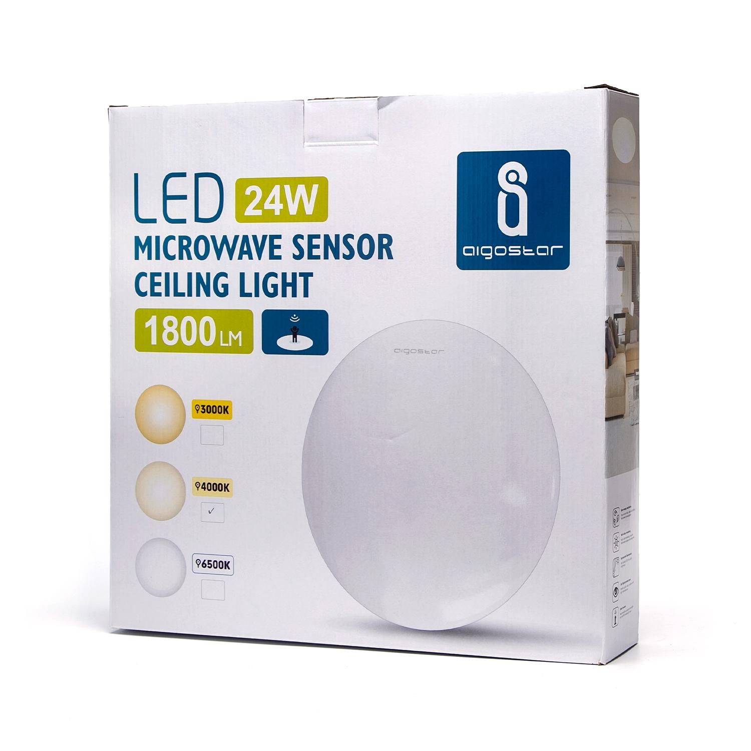 LED Ceiling Light with Sensor 24W 4000K