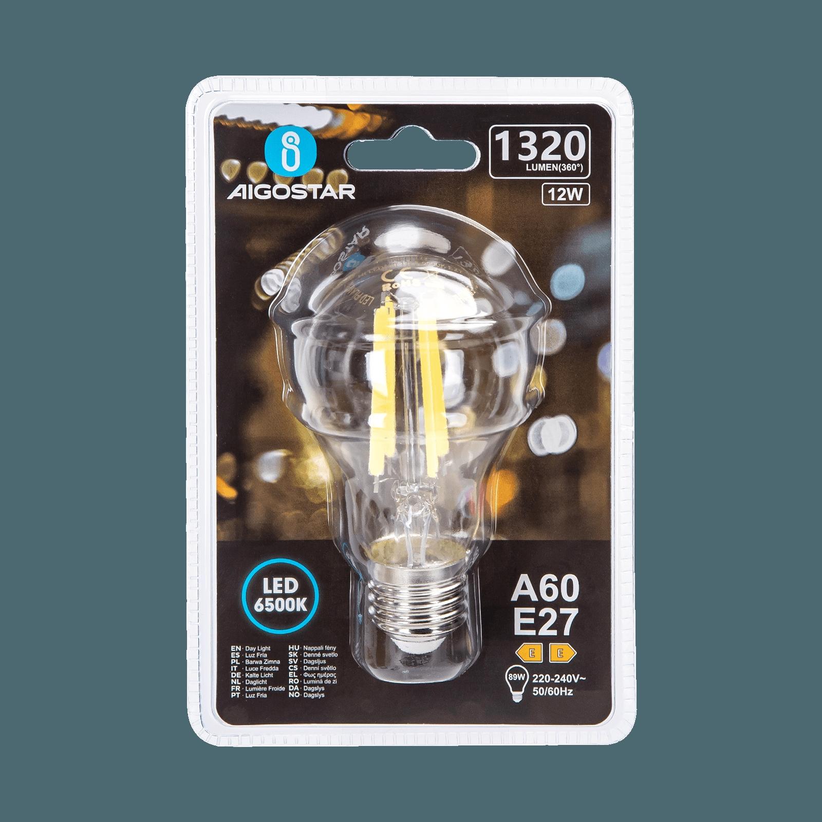 Żarówka LED Filament (Przezroczysta) A60 E27 12W