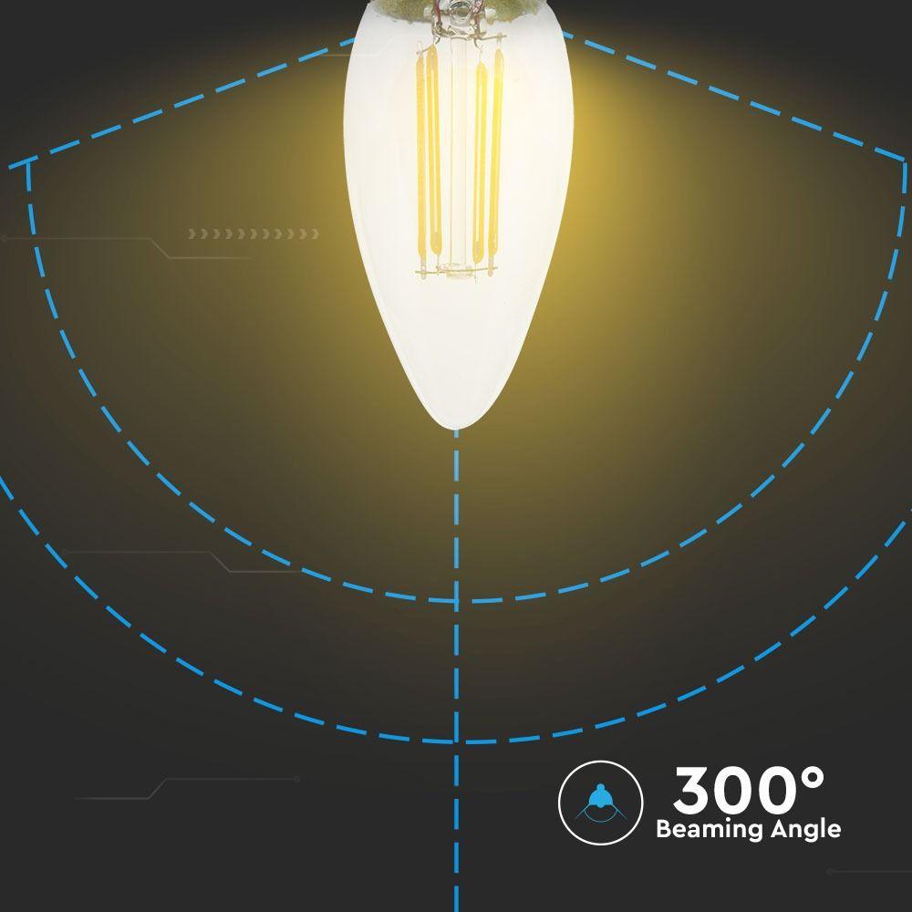 VT-222 4W CANDLE FILAMENT BULB -CLEAR GLASS SAMSUNG CHIP 3000K B22