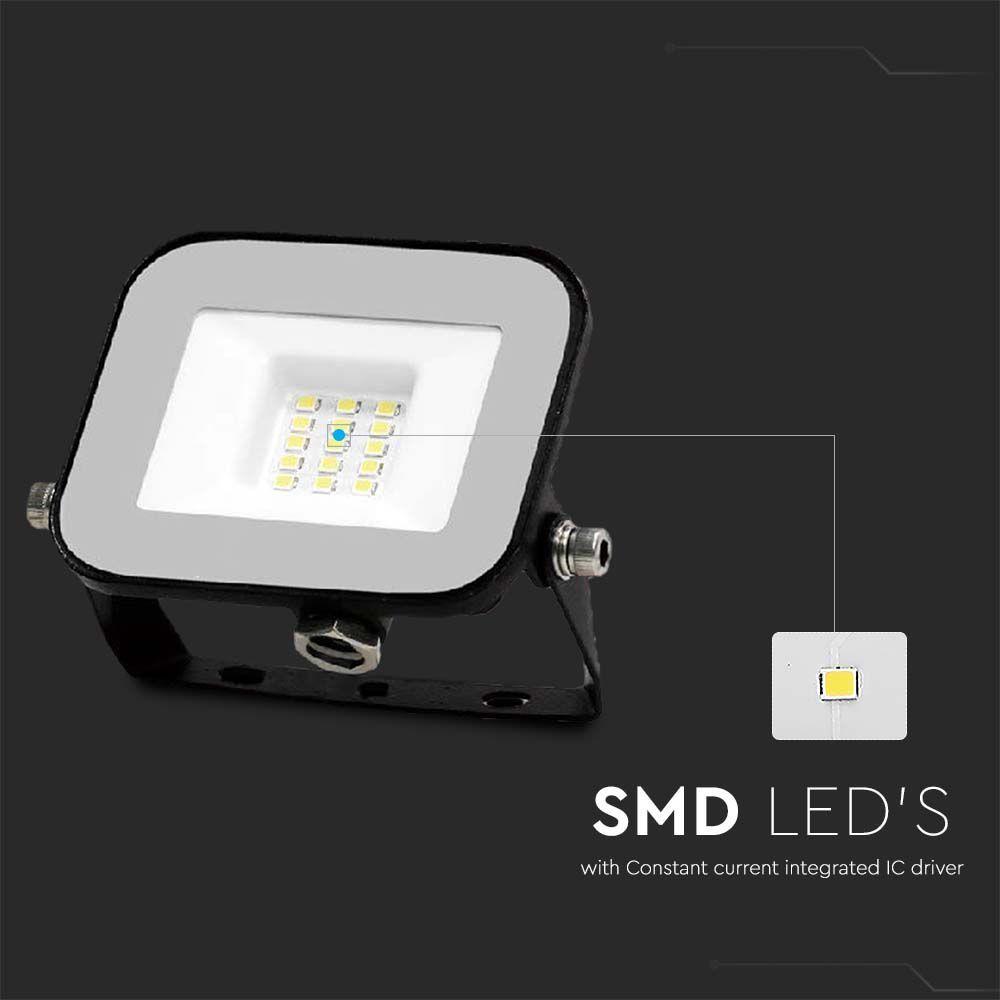 10W Naświetlacz LED SMD, Chip SAMSUNG, Barwa:6500K, Obudowa: Czarna, VTAC, SKU 10010