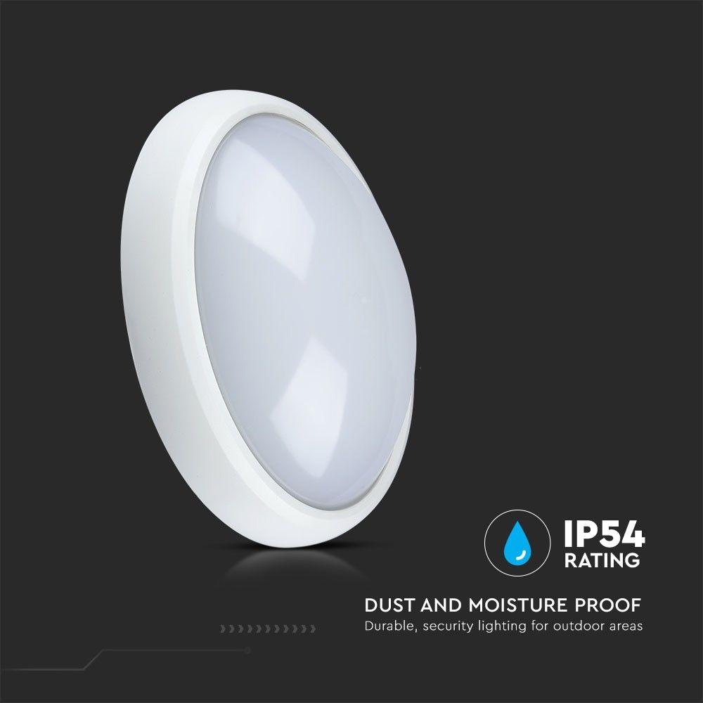 VT-8016 12W FULL OVAL IP54 DOME LIGHT 6400K WHITE BODY