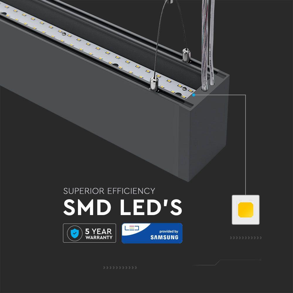 60W Lampa Liniowa LED, Chip SAMSUNG, Barwa:4000K, Obudowa: Czarna, VTAC, SKU 379