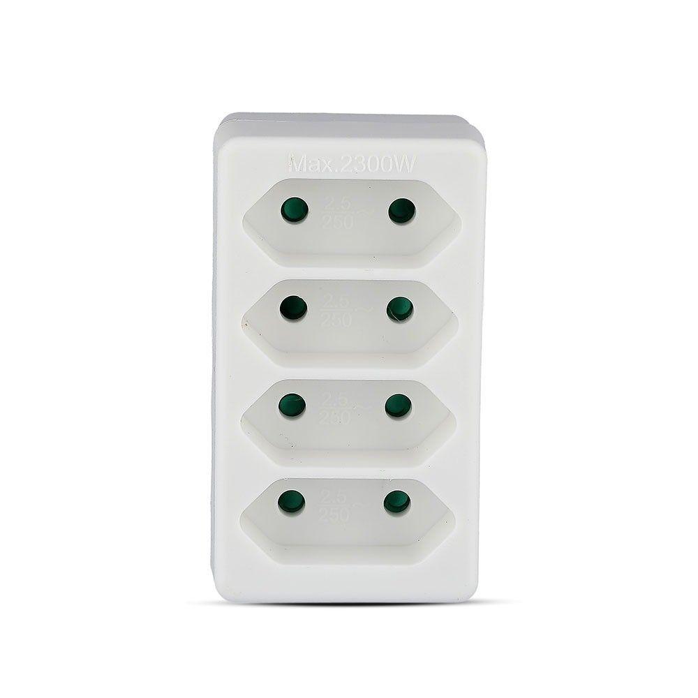 VT-1054 4 OUTLET ADAPTER 2.5A -WHITE