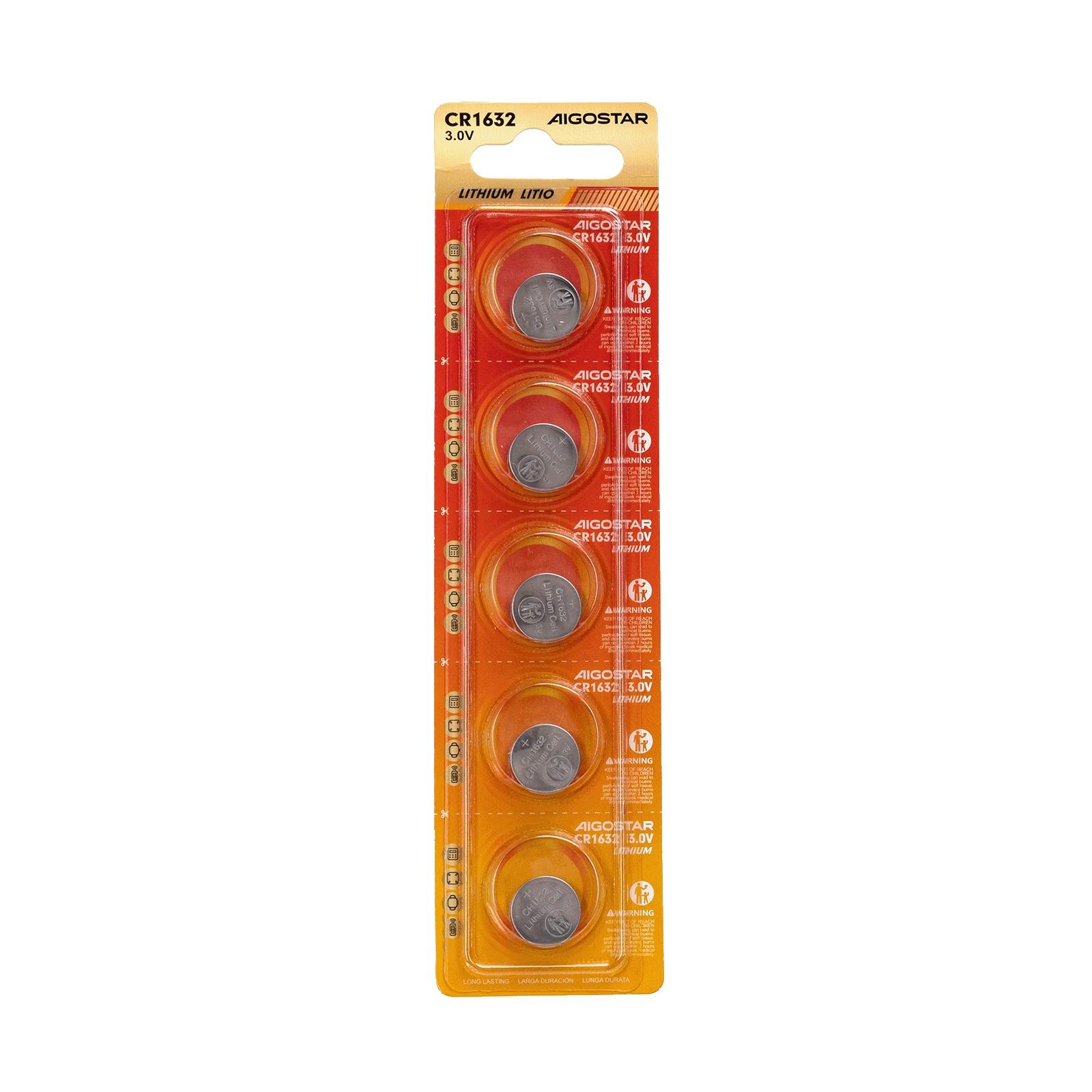 Coin cell batteries CR1632 3.0V 5pcs