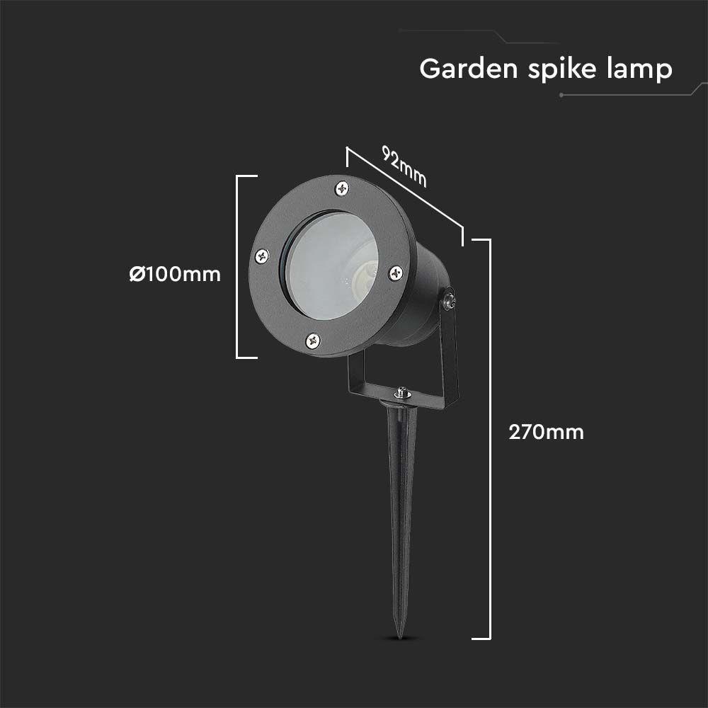 Oprawa ogrodowa SPIKE GU10, Czarny, IP65, VTAC, SKU 7571