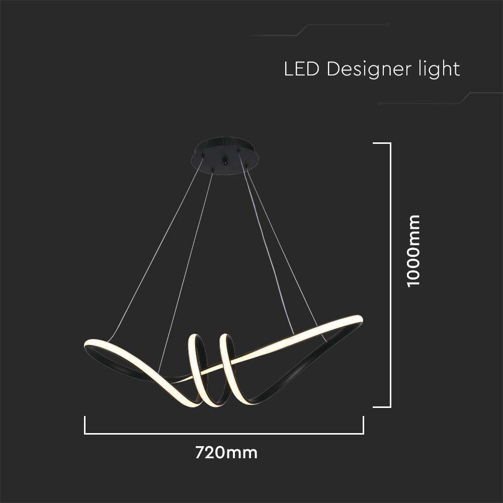 Dekoracyjna Lampa Wisząca LED,  Barwa: 3000K, Obudowa: Czarna     , VTAC, SKU 8010