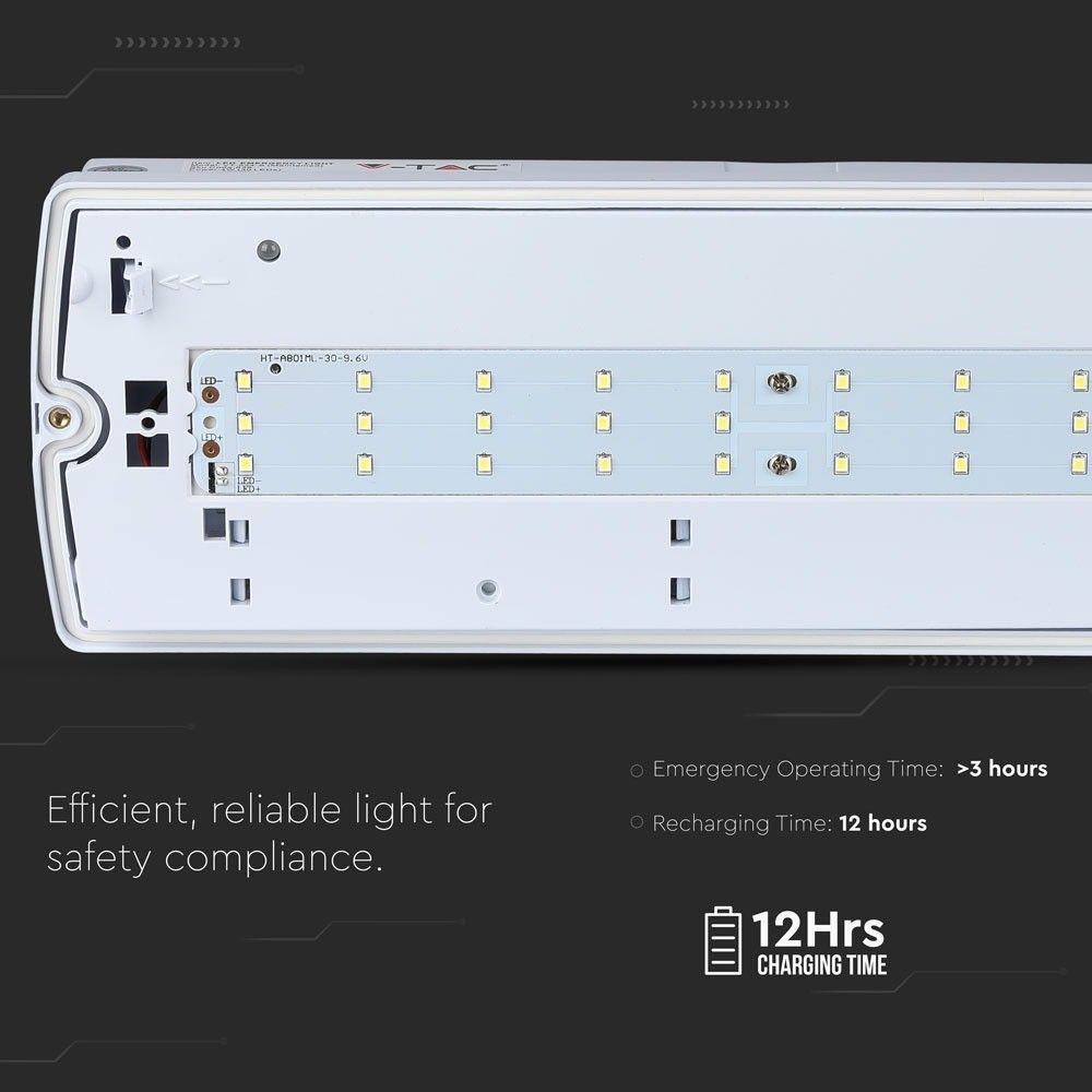 4W Oprawa Awaryjna LED, Chip SAMSUNG, Barwa:6000K, VTAC, SKU 838