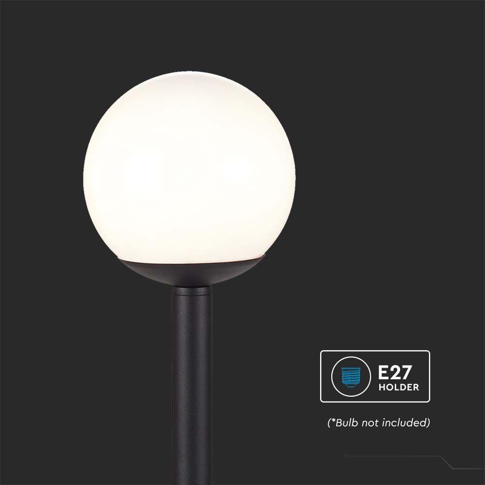 Lampa stojąca LED, Trzonek: E27, Kula, Kolor: Czarna      , VTAC, SKU 11827