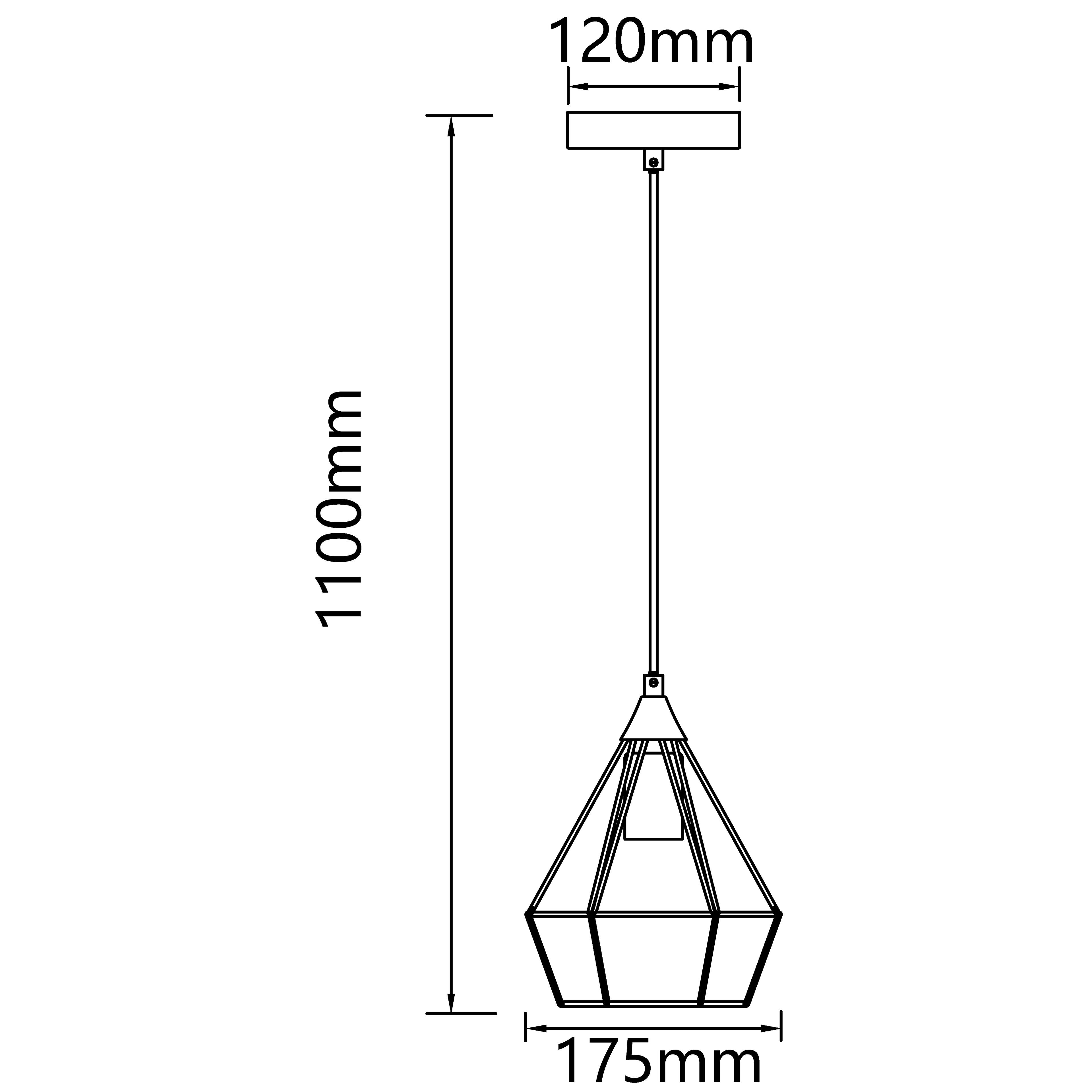 Wisząca lampa retro z żelazną ramą