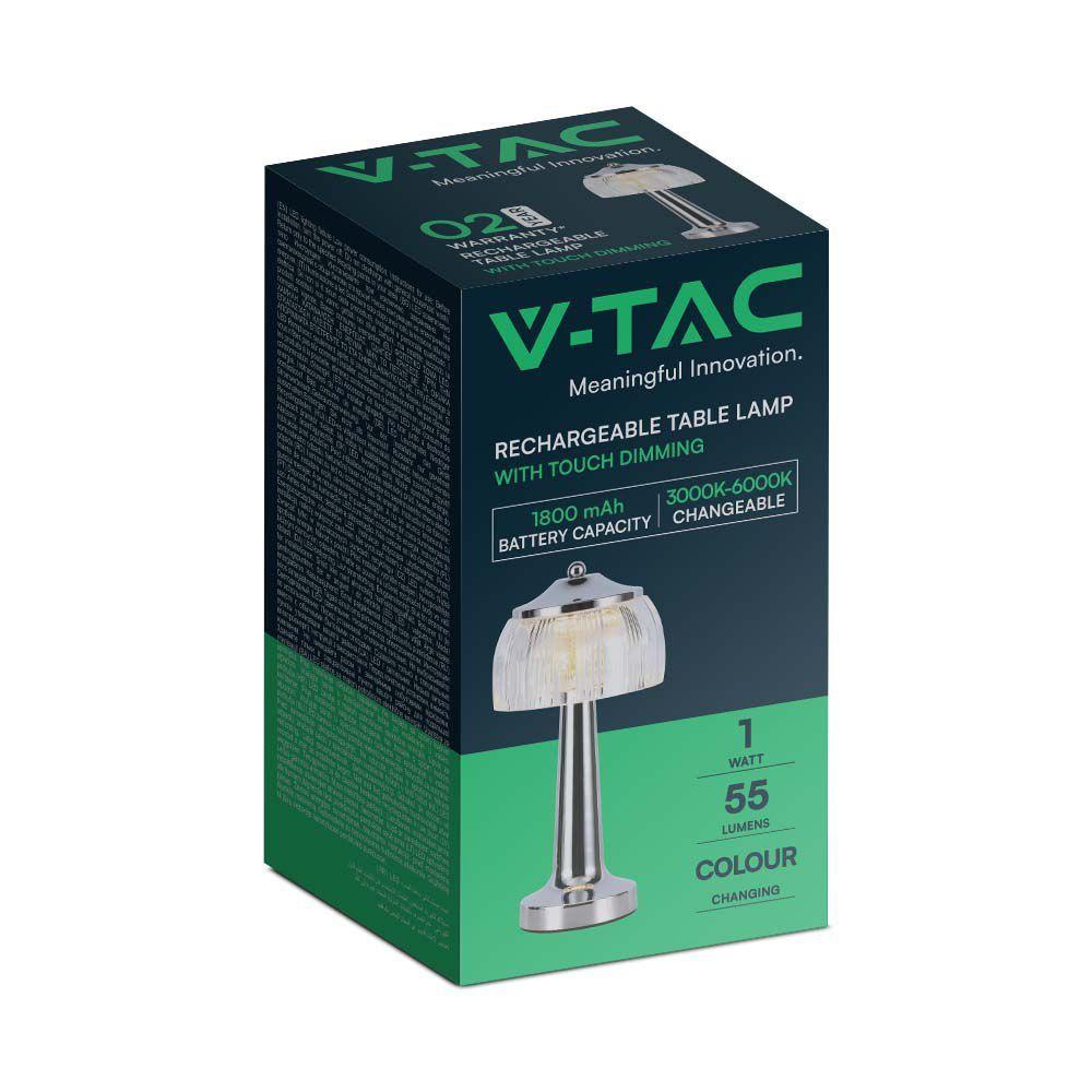 VT-1048 LED TABLE LAMP 1800mAH BATTERY 13.5x26.5CM 3IN1 CHROME BODY