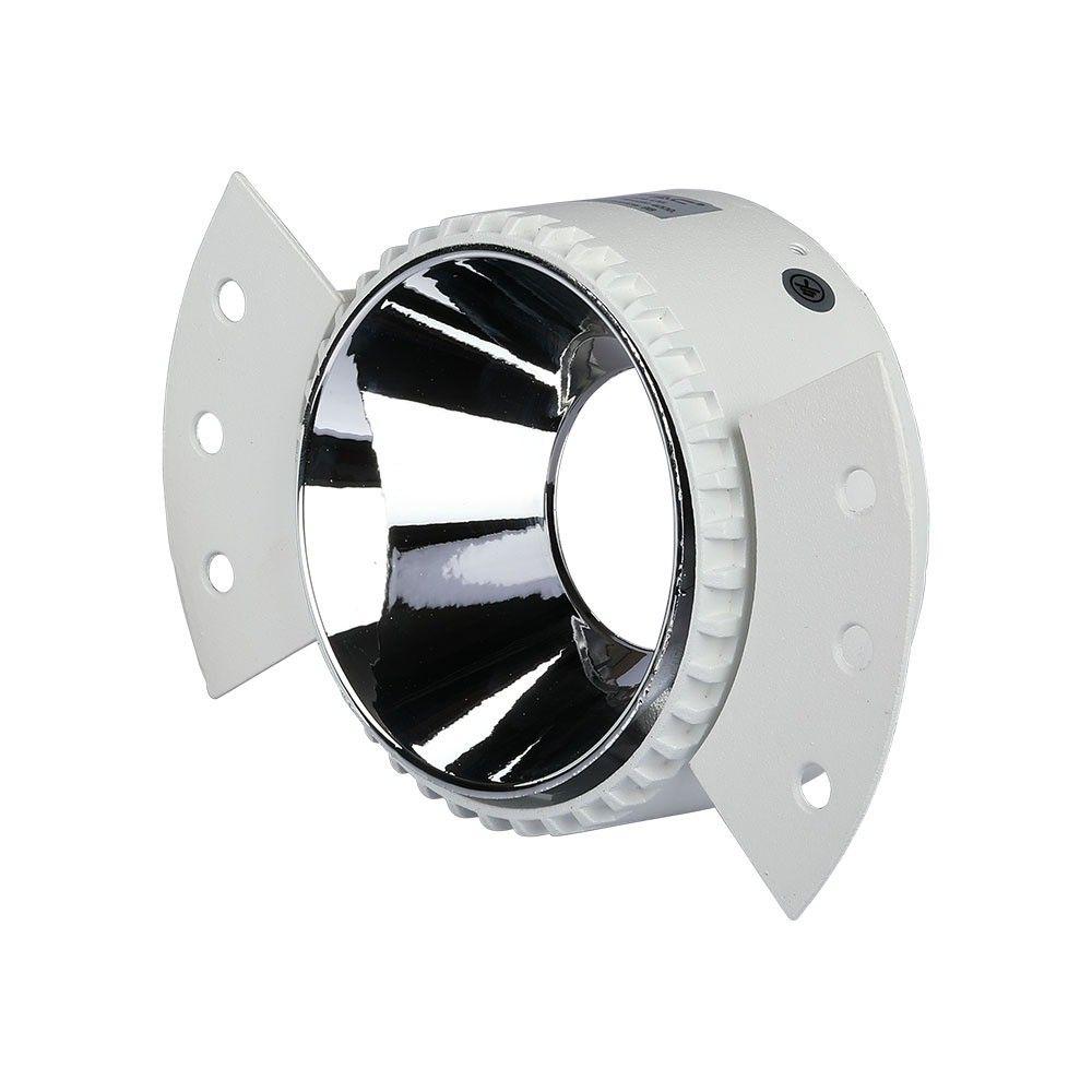 VT-889 GU10 ROUND FITTING WITH WHITE FRAME+CHROME REFLECTOR