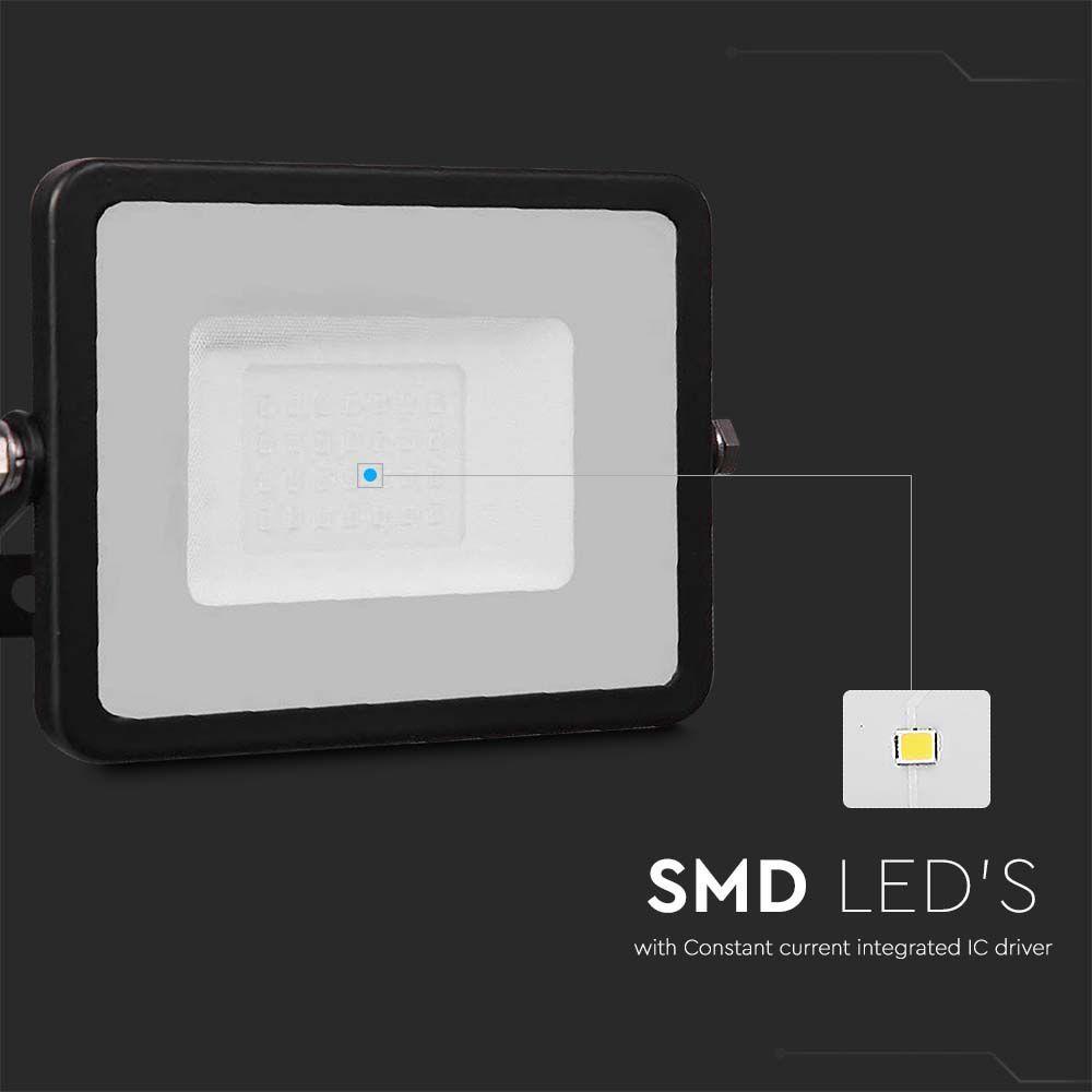 20W Naświetlacz LED SMD, Chip SAMSUNG, Przewód: 1m, Barwa:3000K, Obudowa: Czarna , VTAC, SKU 8028