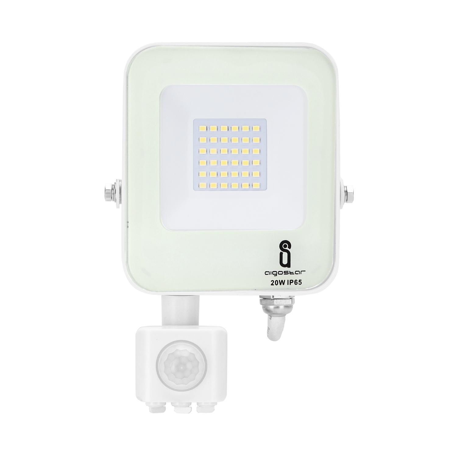 LED Floodlight with Sensor White 20W